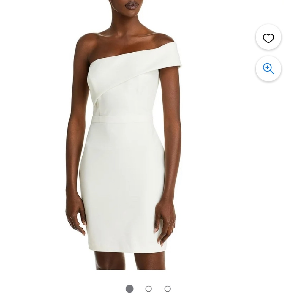 AQUA One Shoulder Scuba Crêpe Dress